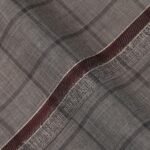 Windowpane Checks-Steel Grey, Wool Blend, Tropical Exclusive Suiting Fabric