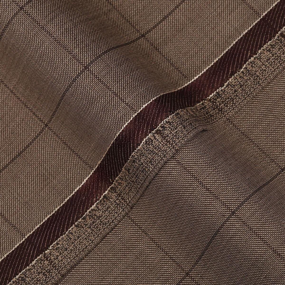 06.jpg Windowpane Checks-Peanut Brown, Wool Blend, Tropical Exclusive Suiting Fabric - Image 1