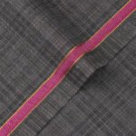 Glen Plaid Checks-Dark Grey, Featherlight Wool Blend / Poly Wool Suiting Fabric