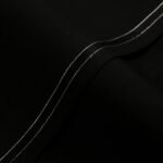 Plain-Black, S-100s Pure Wool, Exotic Black Suiting Fabric
