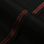 Plain-Black, S 100s Pure Wool, Royal Hudson Gaberdine Suiting Fabric