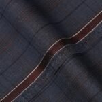 Big Checks-Dark Blue, Wool Blend, Tropical Exclusive Suiting Fabric