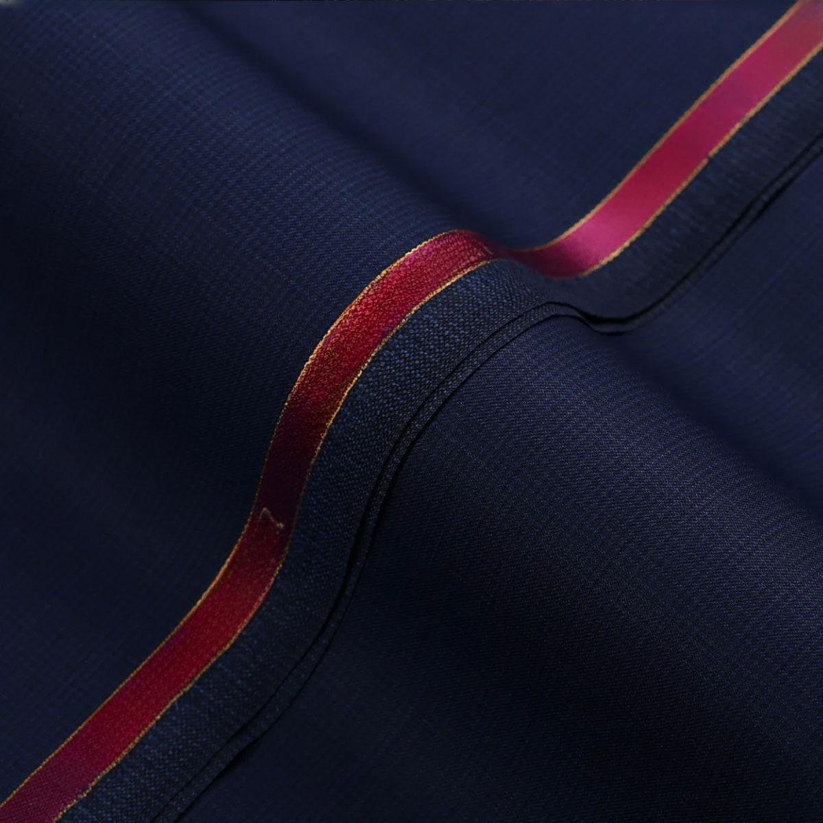 12-2.jpg Mini Checks-Royal Blue, Wool Blend, Featherlight Suiting Fabric - Image 1