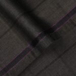 Windowpane Checks-Iron Grey, Ivory Premium Wool Rich Suiting Fabric