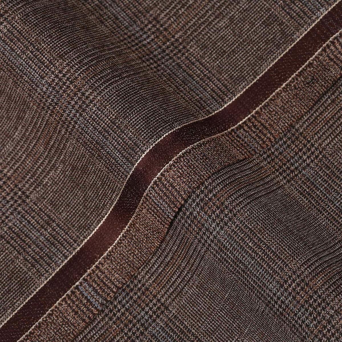 20-1.jpg Glen Plaid Checks-Brunette Brown, Wool Blend, Tropical Exclusive Suiting Fabric - Image 1