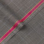 Glen Plaid Checks-Light Grey, Featherlight Wool Blend / Poly Wool Suiting Fabric
