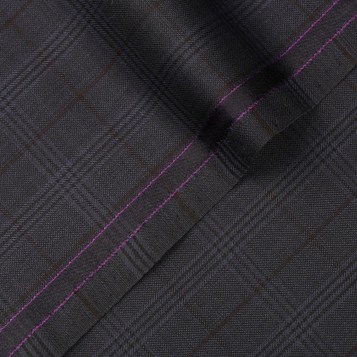 7-edit-1.jpg Big Checks-Shadow Grey, Ivory Premium Wool Rich Suiting Fabric - Image 1