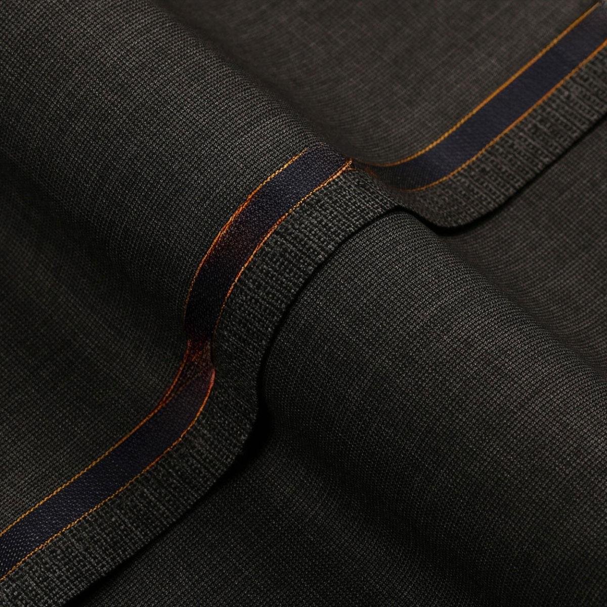 8-edit.jpg Birds Eye Textured-Charcoal Grey, S 100s Pure Wool, Bellini Suiting Fabric - Image 1