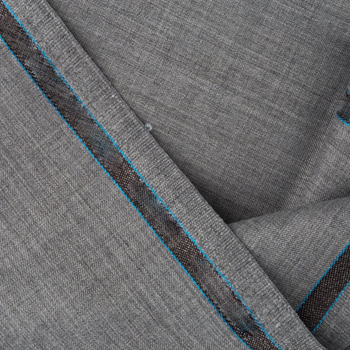 SDD02518.jpg Plain Melange- Light Grey, Wool Blend Stretch, Dedum Suiting Fabric - Image 1